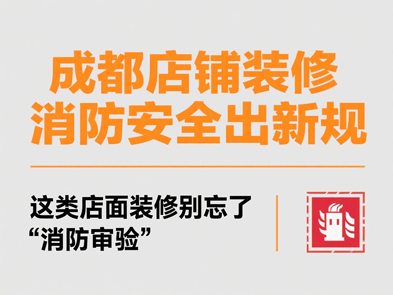 成都店鋪裝修消防安全出新規(guī)：這類店面裝修別忘了 “消防審驗(yàn)”
