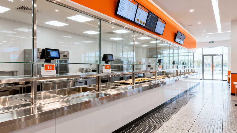 融入品牌元素的餐飲店出餐口設(shè)計裝修效果圖