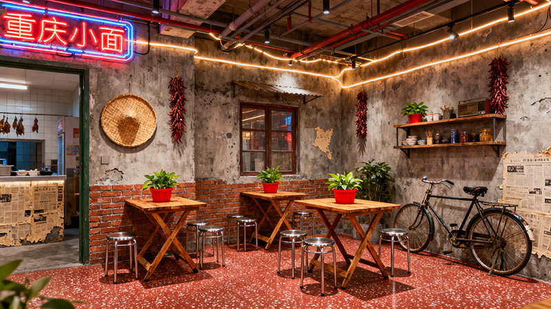 重慶小面店鋪裝修設(shè)計(jì)解析（附重慶小面裝修效果圖片大全）