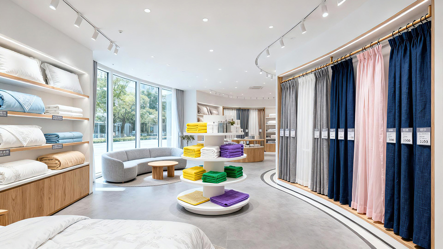 現(xiàn)代簡約家紡店裝修效果圖
