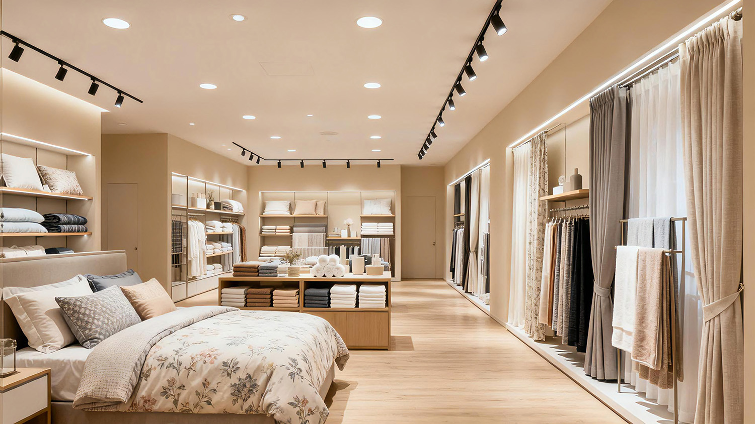 風(fēng)格簡約溫馨的家紡店裝修效果圖